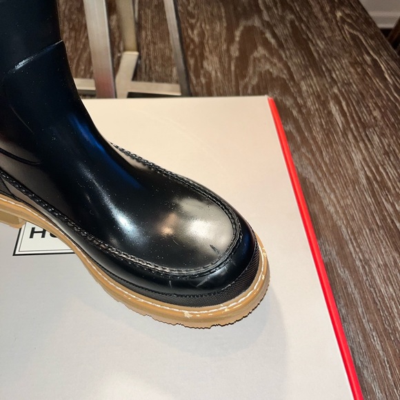 Hunter Original Moc Toe Short Rain Boots Men's Rain Boots Black Size 10 - Picture 4 of 16